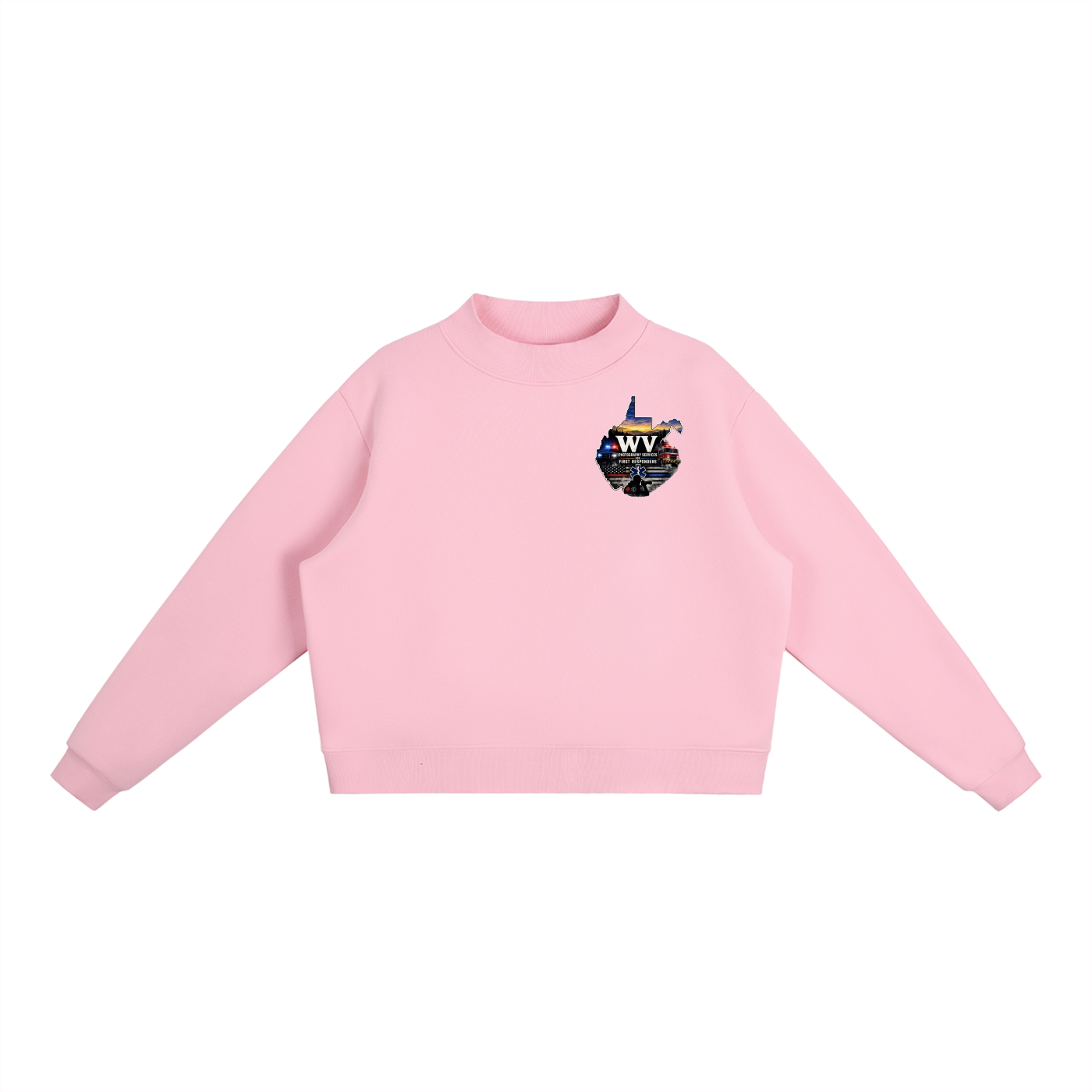 Essential Fleece Mock-Neck Crew Sweatshirt